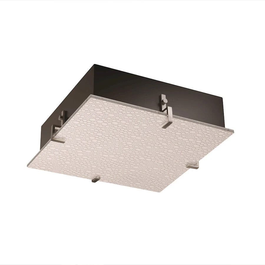 Justice Design 3Form Clips 16" Sq Wall/Ceiling Flush, Brsh Nkl, Fizz, GU24 CFL - Image 1 of 1