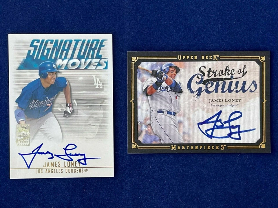 LA Dodgers James Loney Autographed Card Lot (UD & Topps) - REALLY NICE! - Image 1 of 4