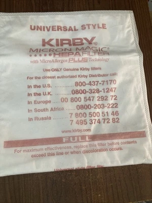 Kirby Micron Magic Universal Style Filter Bags F-Style Twist Style LOT OF 2 - Image 1 of 4