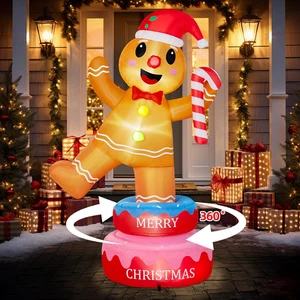 6FT Weihnachten Schlauchboote Outdoor Dekorationen, Rotierende Weihnachten Aufblasbare Gin - Bild 1 von 12