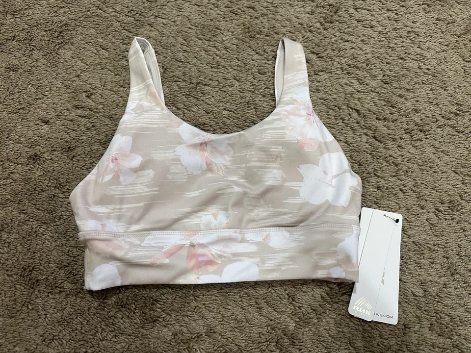 RBX Active Women's Abstract Floral Sports Bra w/ Removable Pads Size S