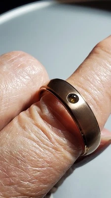 ANILLO DE TITANIO CHAPADO EN ORO ROSA ZAFIRO TRATADO COLOR 0,9 CT MARCEL DRUCKER 11 Foto 1 de 4