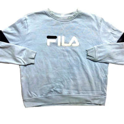 VINTAGE Fila Sweatshirt Womens XL Blue Long Sleeve Crewneck Pullover  - Image 1 of 4