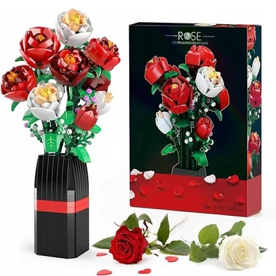 Blumen Rose Klemmbausteine Rose Unsterblicher Blumenstrauß Blumen Bausteine Set - Bild 1 von 4