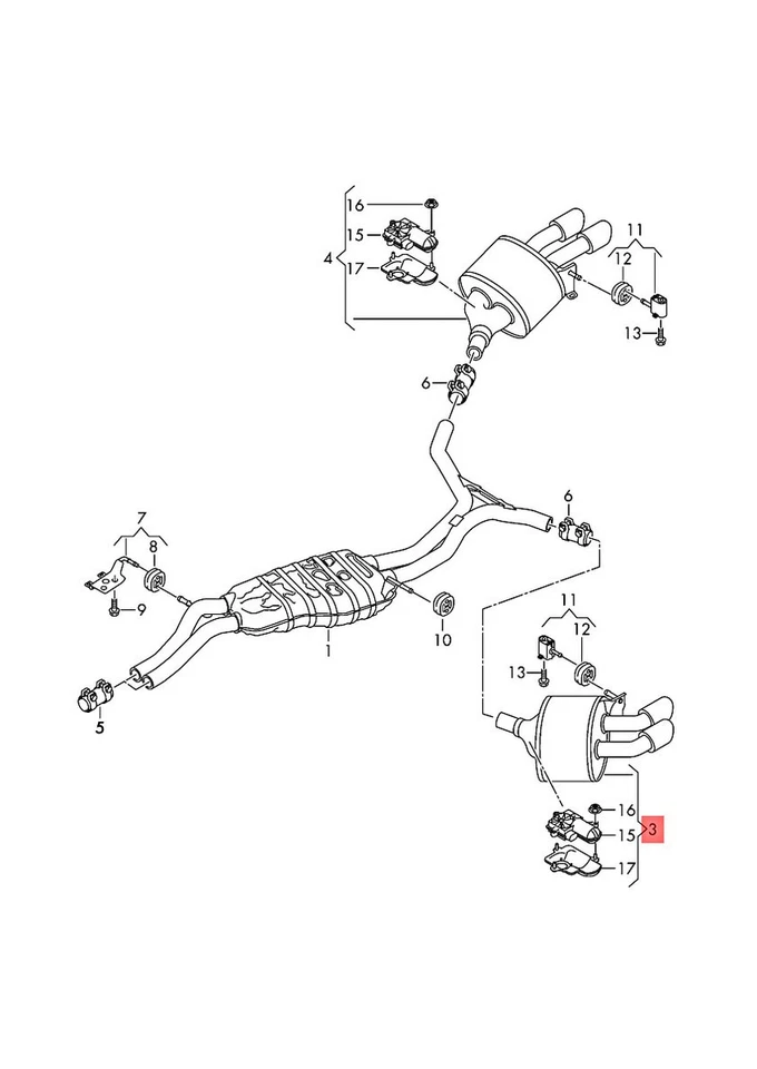 Silenciador trasero izquierdo original AUDI A4 Avant S4 quattro 8W0253609J Foto 1 de 1