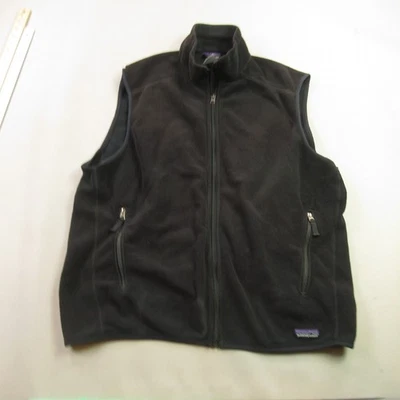 Patagonia Vest Mens XL Sleeveless Lightweight Zip Pockets Black Synchilla - Image 1 of 4