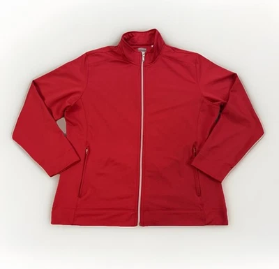 Page & Tuttle Mujer Grande Roja Golf Cool Swing Chaqueta Ligera Cremallera Completa Foto 1 de 4