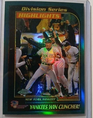 Topps 2001 cromo refractor #327 Yankees Win Clincher ¡SÚPER RARO!  Foto 1 de 2