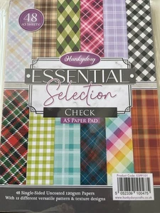 Hunkydory A5 check paper pad 48 papers 12 designs - Imagen 1 de 2