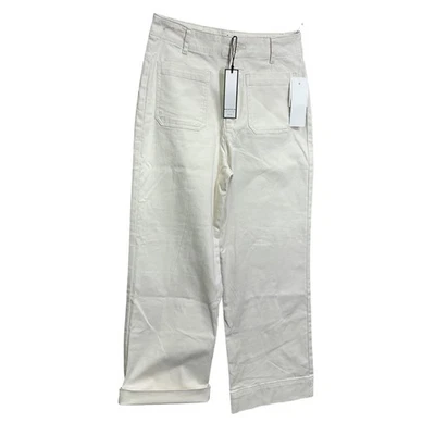 Bagatelle Collection Pants Womens 8 White Cropped Wide Leg Cotton Stretch - Image 1 of 4