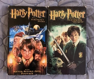 Harry Potter Sorcerers Stone & Chamber Of Secrets VHS Tape Lot - Picture 1 of 6