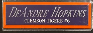 PLACA DE IDENTIFICACIÓN AUTÓGRAFA DeAndre Hopkins Clemson firmada CAMISETA DE FÚTBOL CASCO FOTO - Imagen 1 de 8