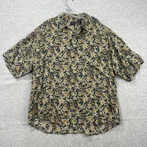 Vintage Structure Shirt Mens XL Floral Hawaiian Tropical 100% Silk Short Sleeve - Picture 1 of 6