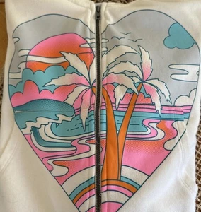 Old Navy Girls Hooded Sweatshirt Full Zip Ivory Size Extra Large 14–16 Tropical - Picture 1 of 5