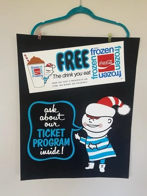 Vintage Coke Ad. The Drink You Eat. Matte Black Finish Coca-Cola - Image 1 of 3