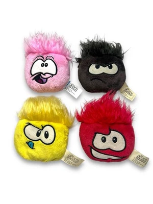 Disney Club Penguin Puffle Plush Lot Pink Black Yellow Red - Image 1 of 4