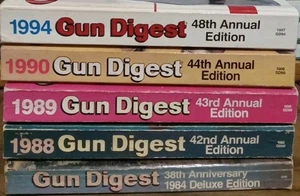 LOT OF 5: Gun Digest Books 1984 Deuxe Edition 1988 1989 1990 1994 Annual Edition - Picture 1 of 6