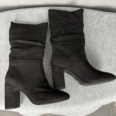 Botas de lavandería chinas para mujer talla 9 negras gamuza oficina evento gótico Foto 1 de 4