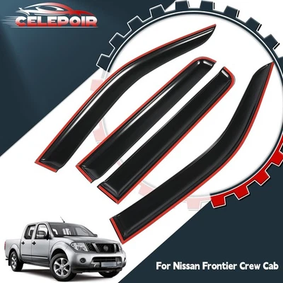 Nissan Frontier D40 doble cabina 2005-2021 viseras de ventana protector solar de lluvia Foto 1 de 4