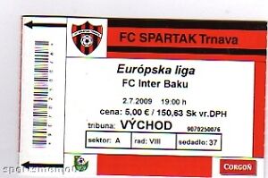 Ticket    Europa League  09/10   SP.TRNAVA - INTER BAKU