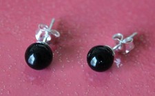 Onyx Stud Earrings Sale 10mm Black Round