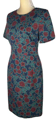 J. Vestido Crew Funda 4 Manga Corta Ponte Azul Elastizado Floral Foto 1 de 4