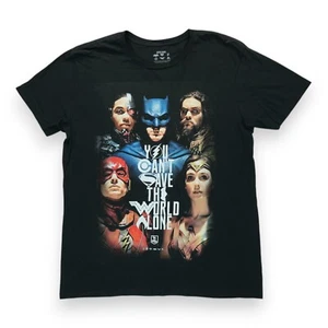 CAMISETA PÓSTER DE PELÍCULA LIGA DE LA JUSTICIA PARA HOMBRE TALLA XL NEGRA MANGA CORTA - Imagen 1 de 4