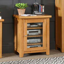 Cheshire Oak Glazed Hi-Fi Media Cabinet - Living Room Furniture - AD57