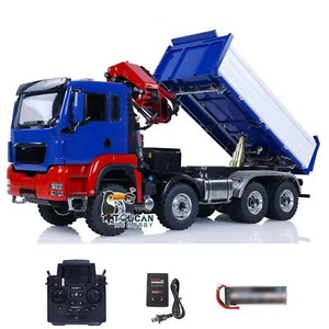 8X8 1/14 LESU telecomando RTR dumper RC dumper idraulico gru ribaltabile camion - Foto 1 di 12