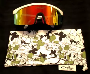 OAKLEY RAZOR BLADES SUNGLASSES WHITE FRAME W FIRE 30 HERITAGE LENS BAG PINK NOSE - Picture 1 of 14