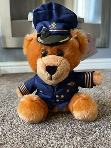 Emirates braun Marine Pilot Teddybär 9 Zoll groß brandneu süß selten - Bild 1 von 1