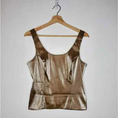 RETRO Joanna Chen Champagne Gold Elegant Cami Tank Size 10 - Image 1 of 4
