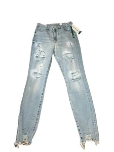 NWT H&M Jeans Super Skinny Womens High Waist Ankle Size 6 Light Wash Distresed - Picture 1 of 5