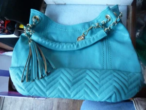 Big Buddha Hailey Teal Shoulder Bag Hobo w/Tassel/Chain - Picture 1 of 4