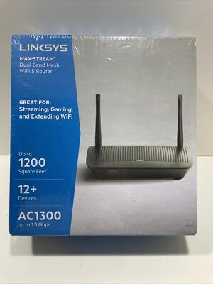 Linksys - MAX-STREAM AC1300 Dual-Band Mesh Wi-Fi 5 Router - Black - Image 1 of 4