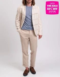 RRP €413 YOON Blazer Jacket IT52 US42 XL Linen Blend Embroidered Made in Italy - Picture 1 of 7
