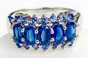 HSN Sterling Silver Colleen Lopez 2.00 Cttw Kyanite &Tanzanite Ring Size 6 - Picture 1 of 13