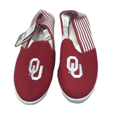 Oklahoma University Canvas Slippers Size 8.5 Collegiate Footwear NWT Sooners Cover