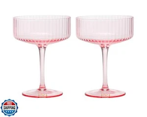 Juego de vasos de cóctel Paris Hilton acanalados cupé, elegante cristalería acanalada, perfecto - Imagen 1 de 5