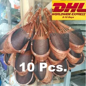 10x Woven Basket Bamboo Pot Hanging Flower Planter Orchid Home Decor Balcony - Picture 1 of 12