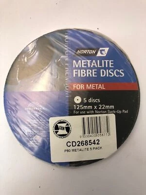 DISCOS DE FIBRA DE METAL PARA METAL P80 (PAQUETES DE 5) 125 MM X 22 MM Foto 1 de 2
