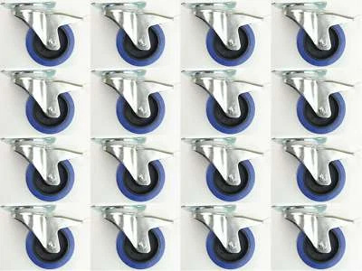 16x 100 mm SL Möbelrollen m Bremse Rollen Möbel Transportrollen Lenkrollen Gummi - Bild 1 von 4