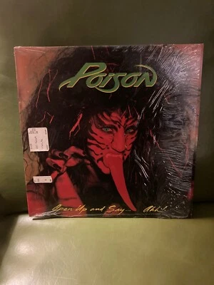 Poison - Open Up And Say ...Ahh! LP Vinyl Original 1988 Beauty in Shrink Enigma - Image 1 of 3