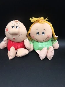 2 Vintage 1980s Russ Berrie & Co. Wilbur And Friends Plush Doll Boy Girl - Picture 1 of 7