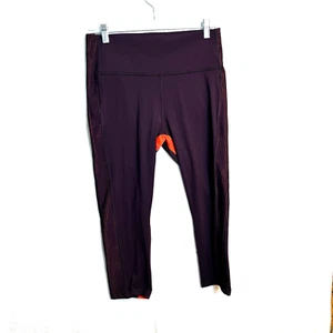 Athleta Pants Womens Medium Hiit It Mesh Capri Leggings Mid Rise Athletic Purple - Picture 1 of 10