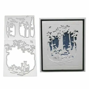 Álbum de recortes en relieve plantilla de troquel corte hágalo usted mismo estampilla de metal tarjeta de papel de ciervo - Imagen 1 de 4