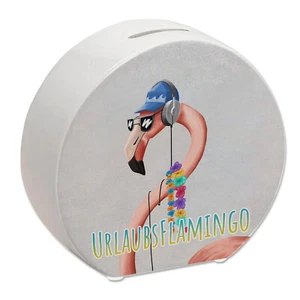 Spardose mit lustigem Tier und Text für Urlauber - Urlaubsflamingo - Bild 1 von 6