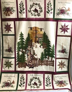 Vintage Cotton Northcott Fabric Panel The Warmth of Christmas is Friendship - Picture 1 of 11
