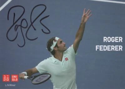 Roger Federer Signed Autograph 4x5.5 Photo Card - Grand Slam Champion w/ JSA COA - Image 1 of 2