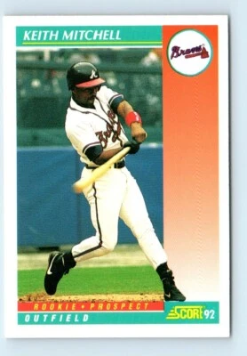 1992 Score Keith Mitchell Atlanta Braves #748A - Image 1 of 2
